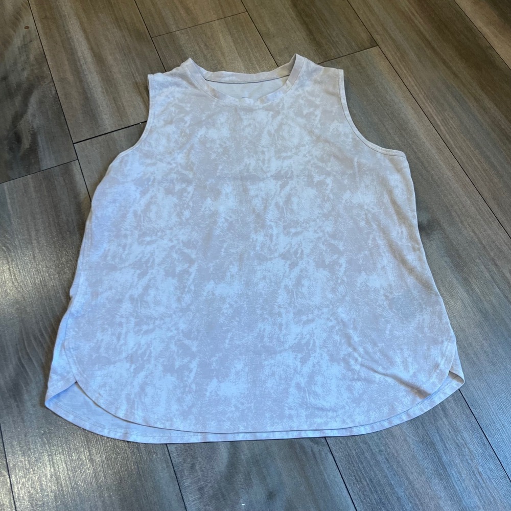 Kuhl Womens Large Ash Marble Print Sleeveless Tank Top White RN 108846 Bin L-112